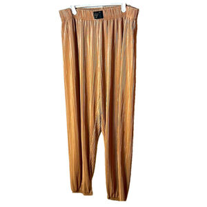 Victoria’s Secret Gold Metallic Pleated Plisse jogger Pants size medium